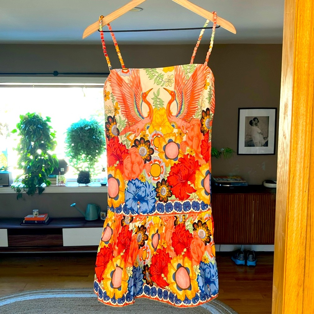 NWT, Shore brand, floral phoenix mini dress, size S.